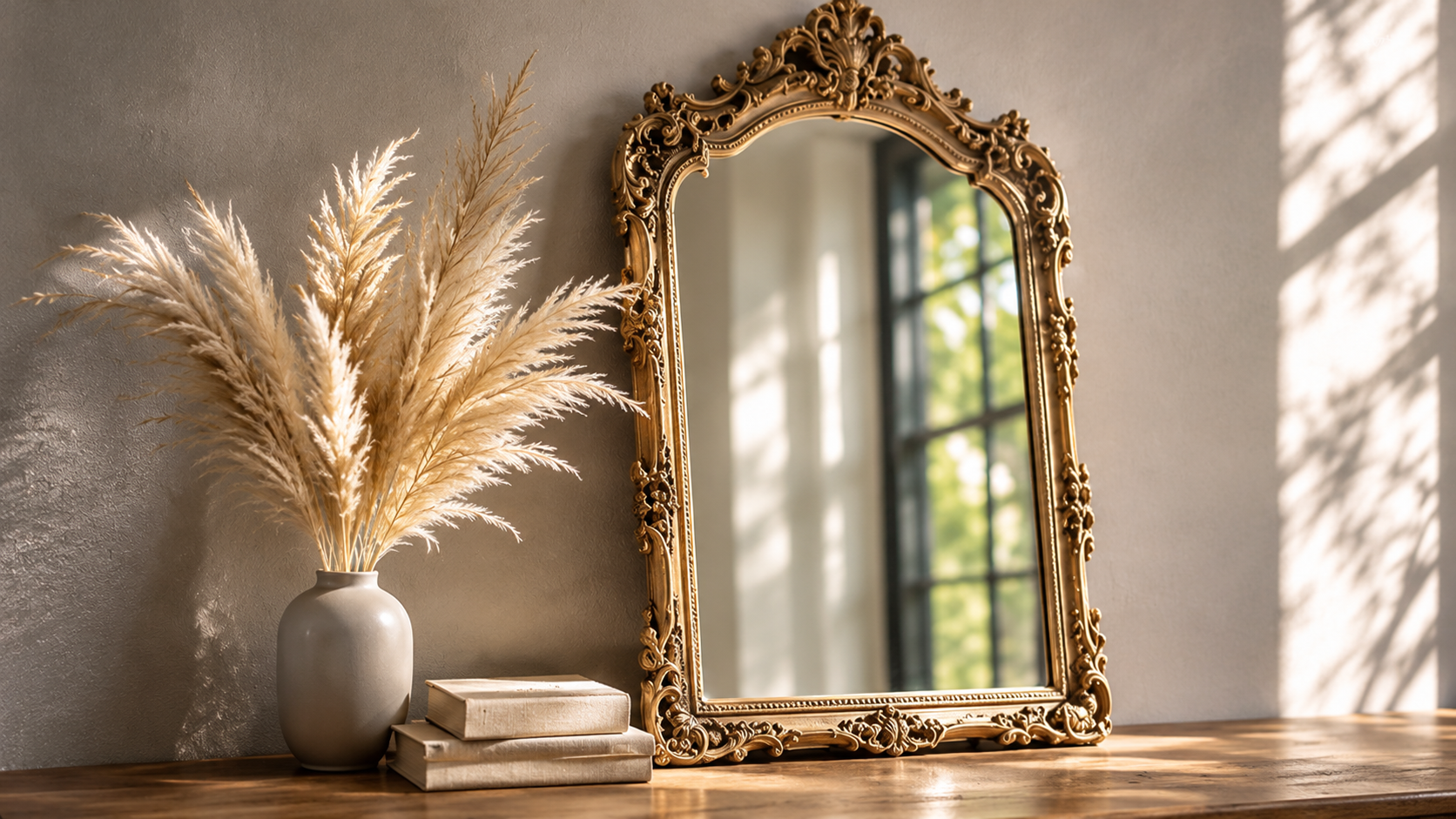 Miroir ancien dans une ambiance élégante et lumineuse, illustration de l'atelier Le miroir de nos relations